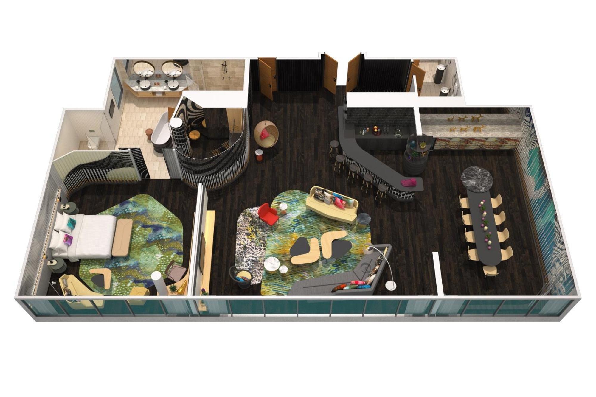 W Brisbane Hotel Bagian luar foto 3D floor plan of the museum